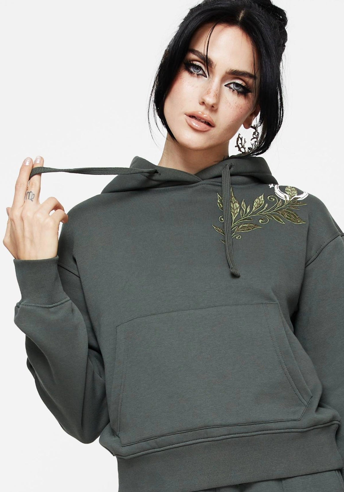 Nirah Baumwolle Kurz Geschnitten Kurz Kapuzenshirt