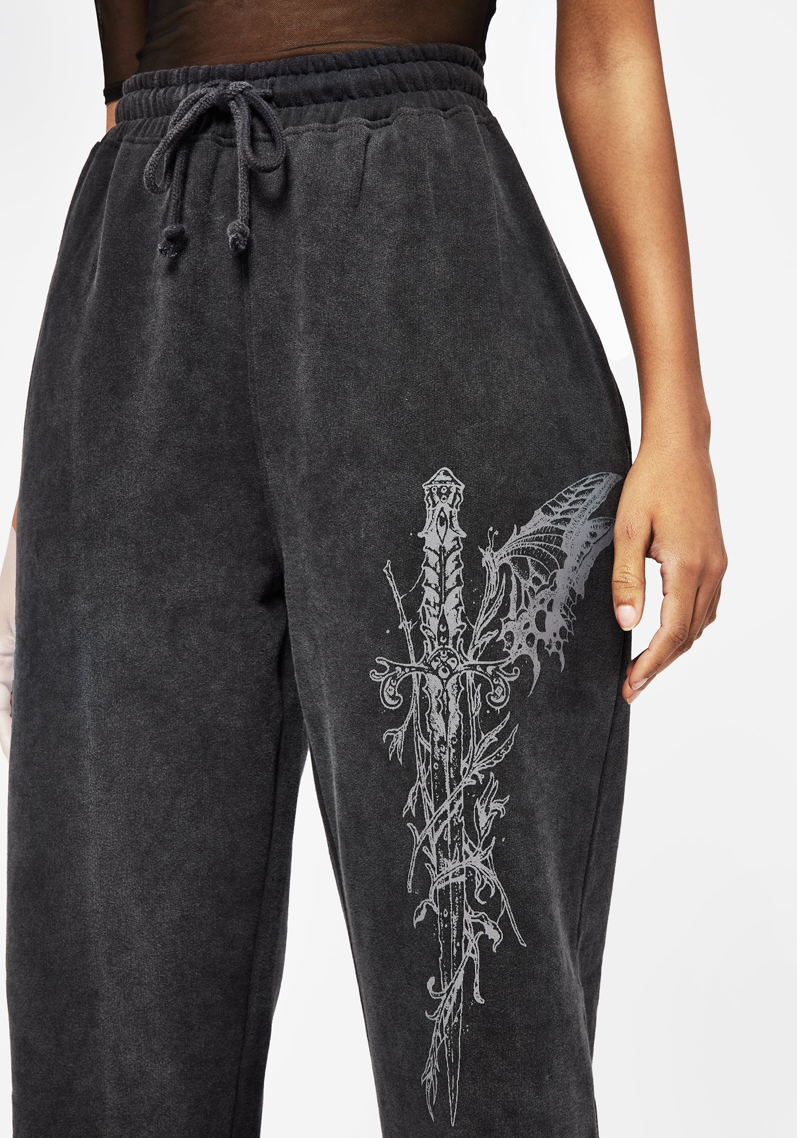 Entwined Rose Grafik Druck Schmal Zulaufend Jogginghose