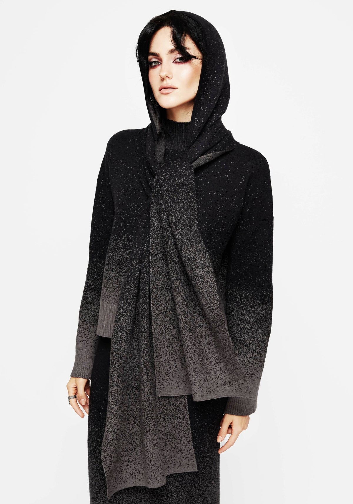 Nightjar Ombre Knit Hooded Scarf
