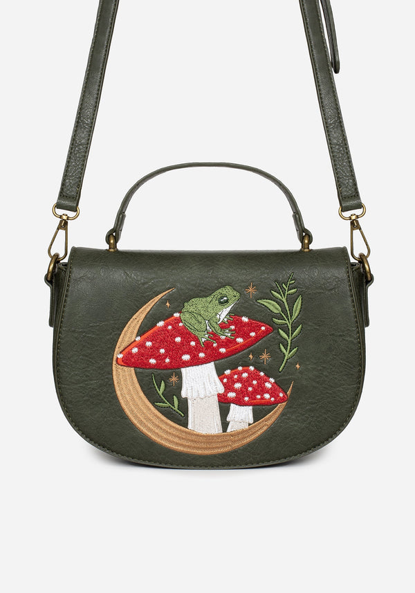 Swamplife Frosch Bestickt Crossbody Saddle Tasche