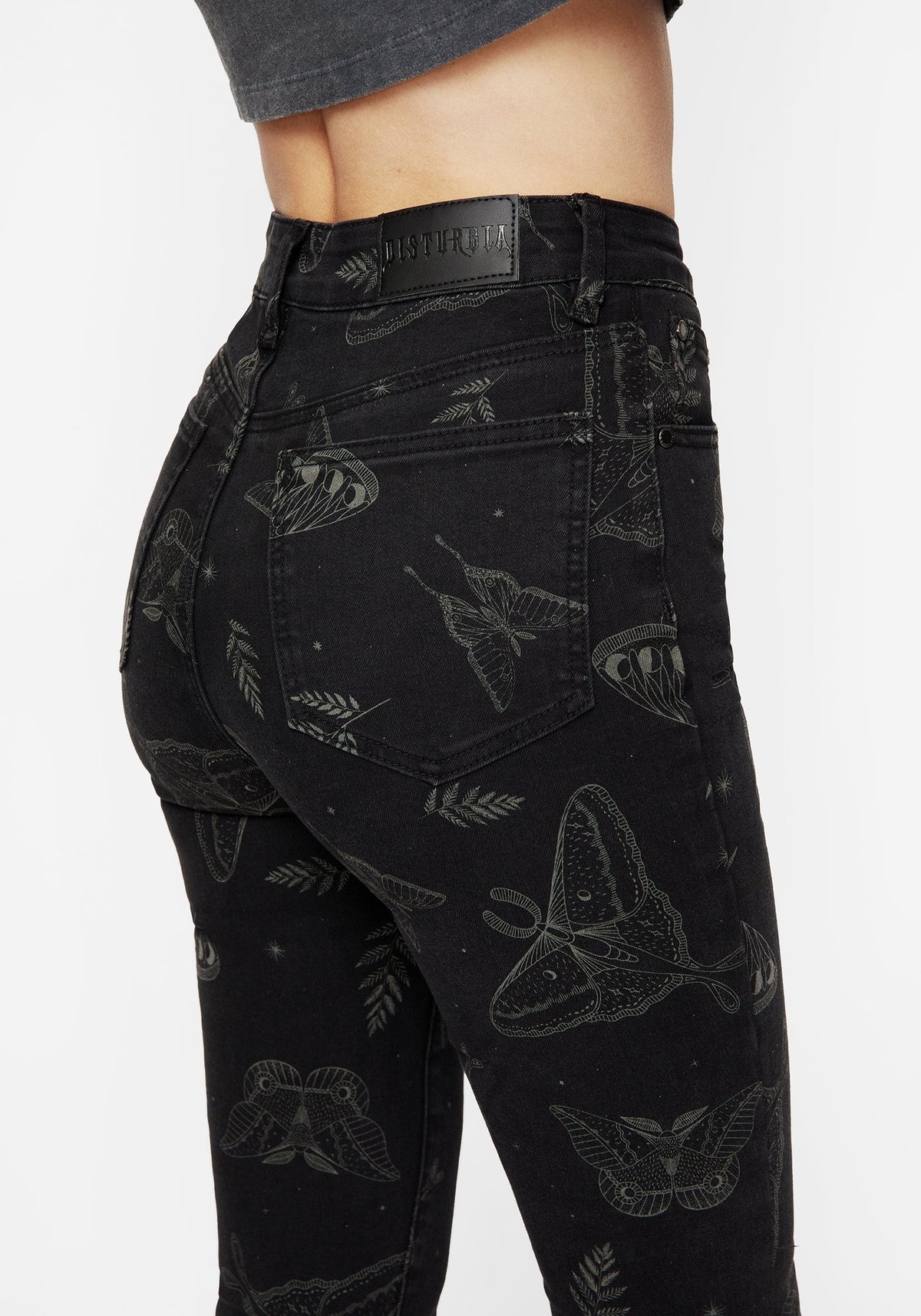Callopistria Motte Druck Denim Schmal Jeans