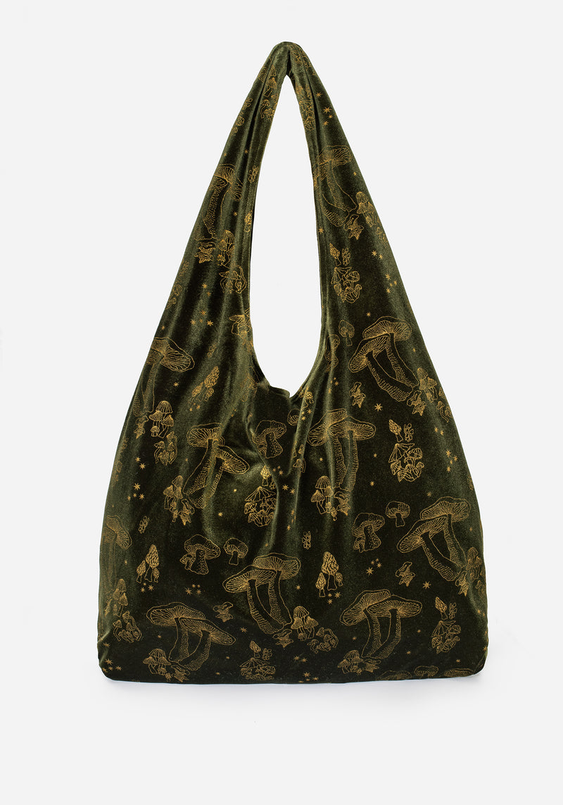 Faefire Folie Druck Velours Tote Tasche Grün