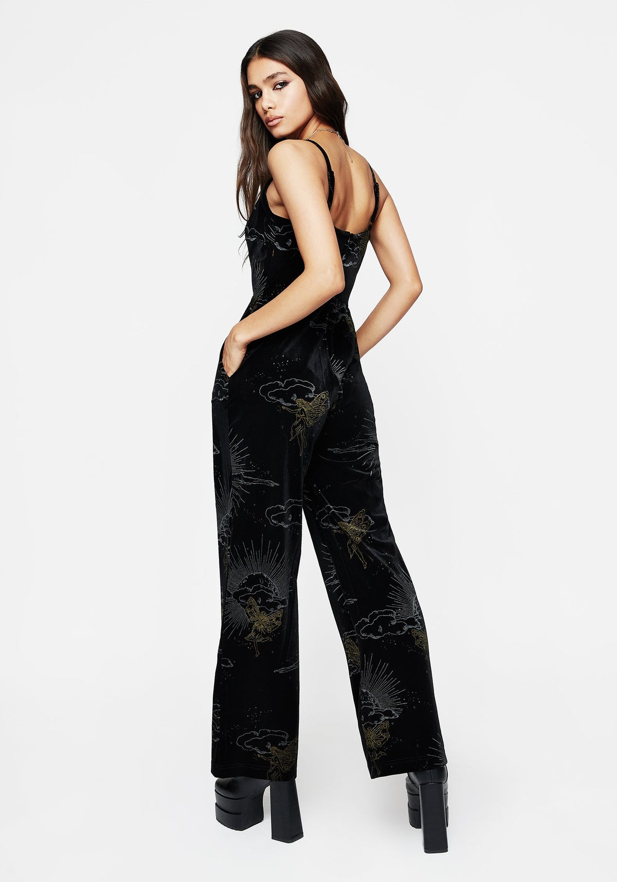 Adelina Folie Druck Velours Cami Overall