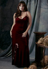 Virosa Blumenmuster Bestickt Velours Kleid