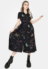 Rosanella Floral Print Midi Shirt Dress