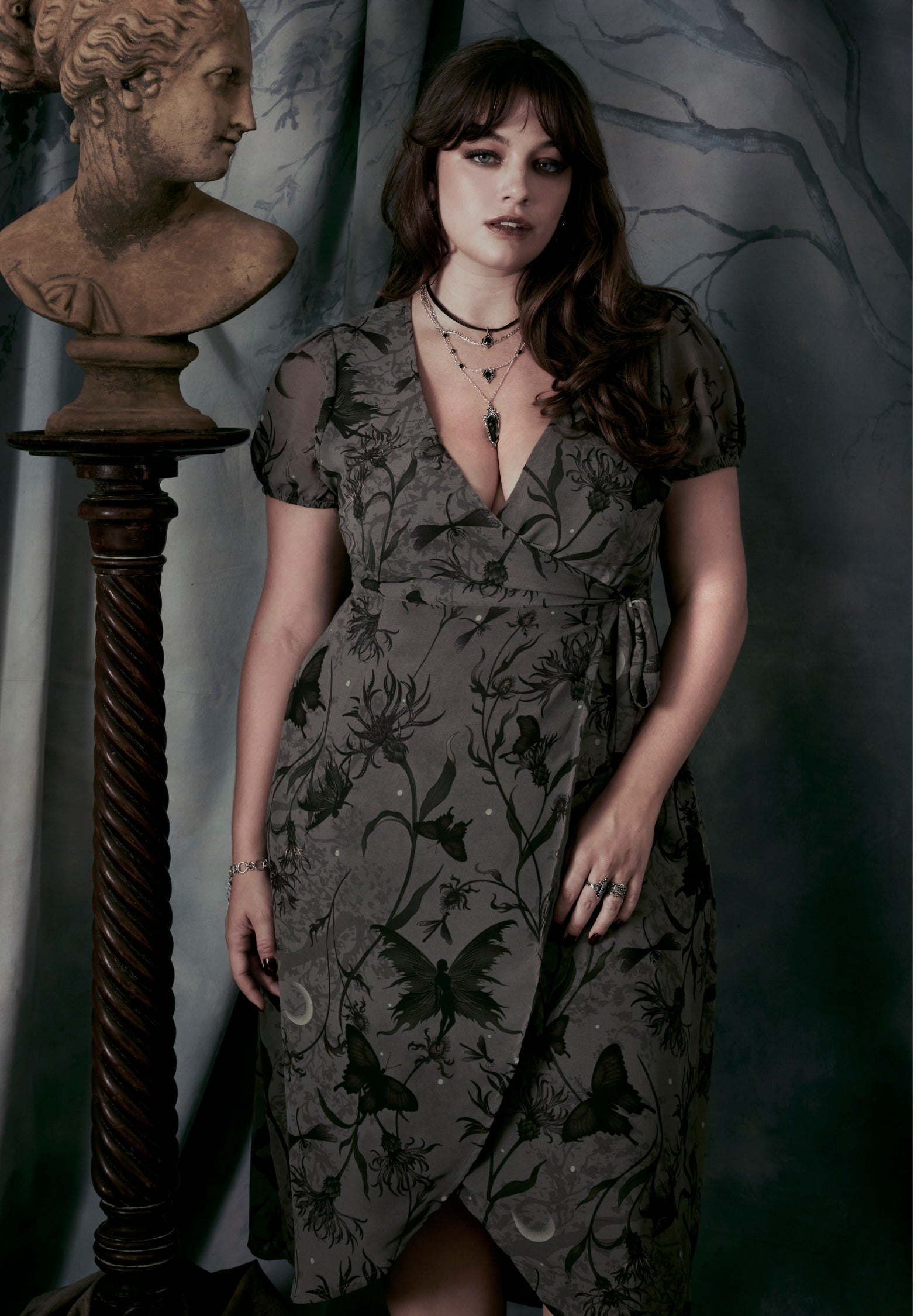 Gloriana Blumenmuster Druck Chiffon Midaxi-Kleid Wickel Kleid