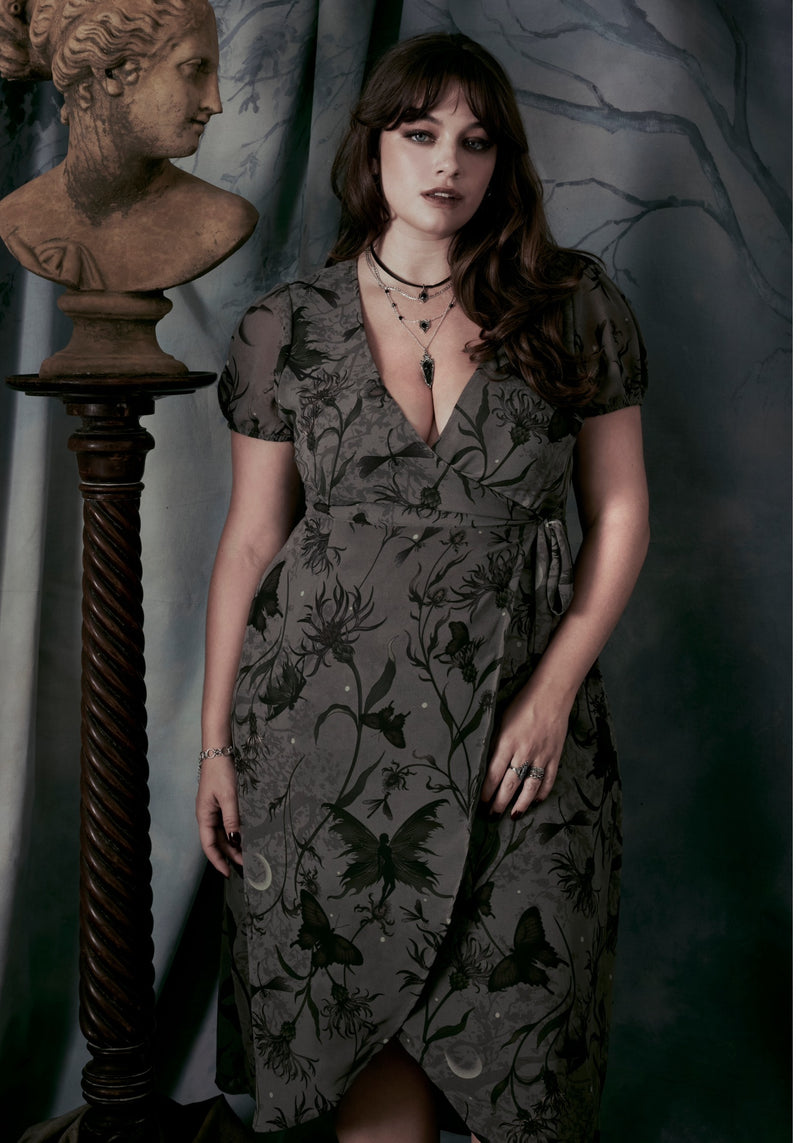 Gloriana Blumenmuster Druck Chiffon Midaxi-Kleid Wickel Kleid