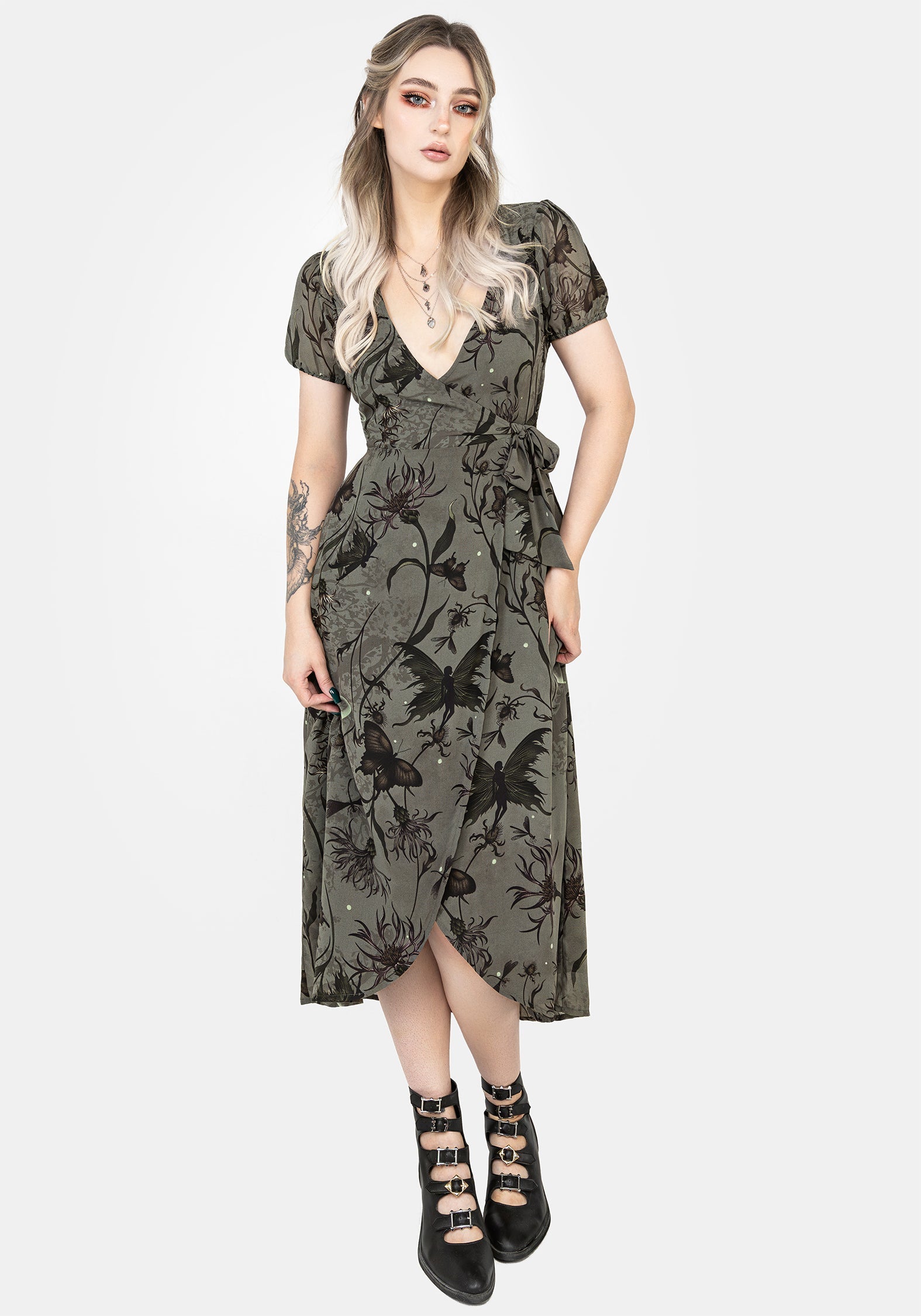 Gloriana Blumenmuster Druck Chiffon Midaxi-Kleid Wickel Kleid
