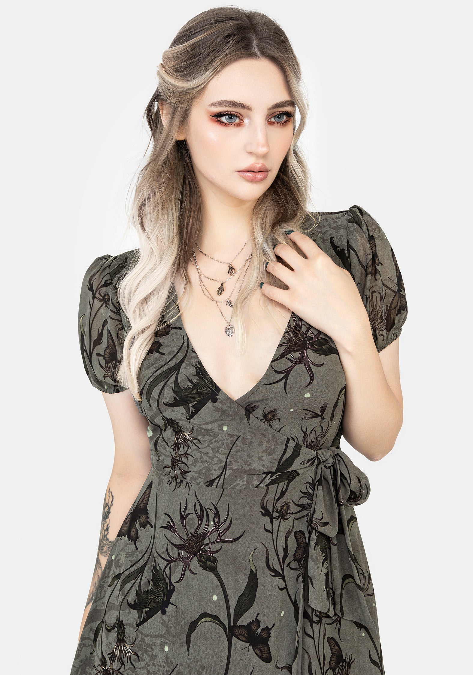 Gloriana Blumenmuster Druck Chiffon Midaxi-Kleid Wickel Kleid