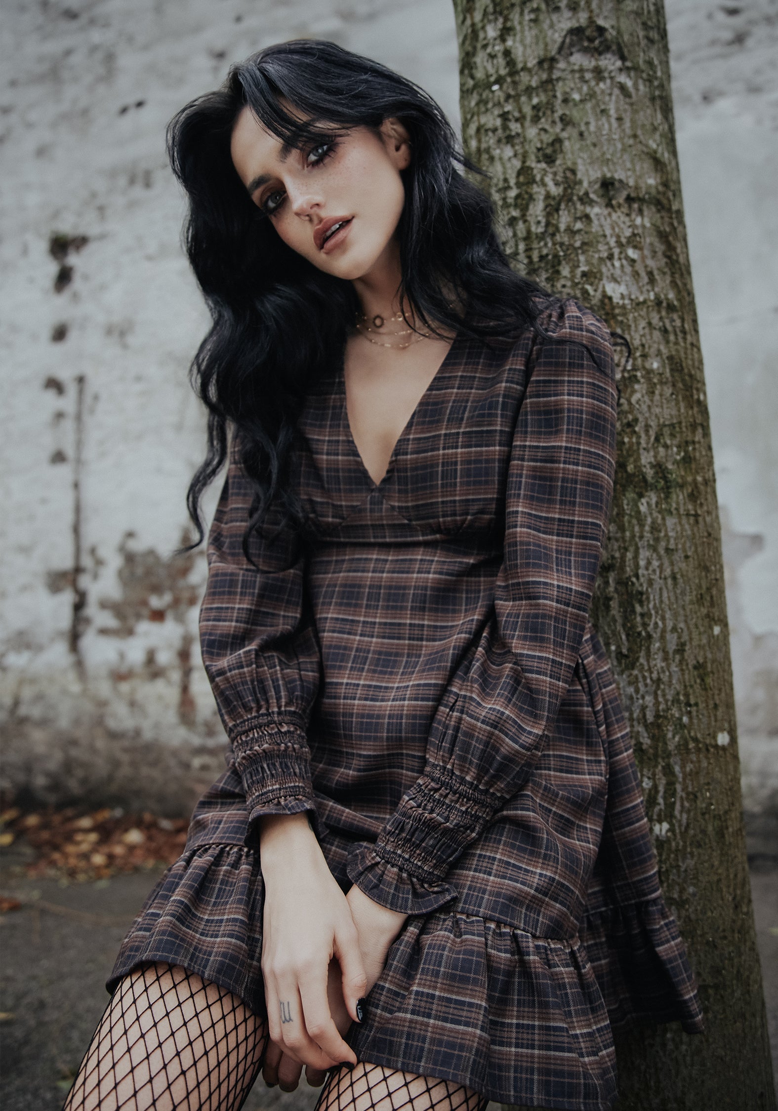 Embla Check Mini Smock Dress