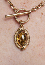 Ouroboros Grün Moss Stein Multi Kette Halskette -