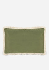 Swamplife Bestickt Velours Rectangle Fringe Kissen