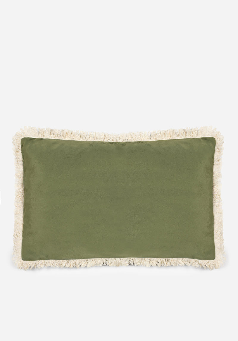 Swamplife Bestickt Velours Rectangle Fringe Kissen