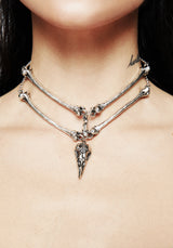 Osteomancy Rabe Schädel Halsband Halskette