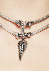 Osteomancy Rabe Schädel Halsband Halskette