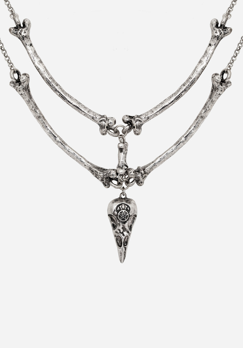 Osteomancy Rabe Schädel Halsband Halskette