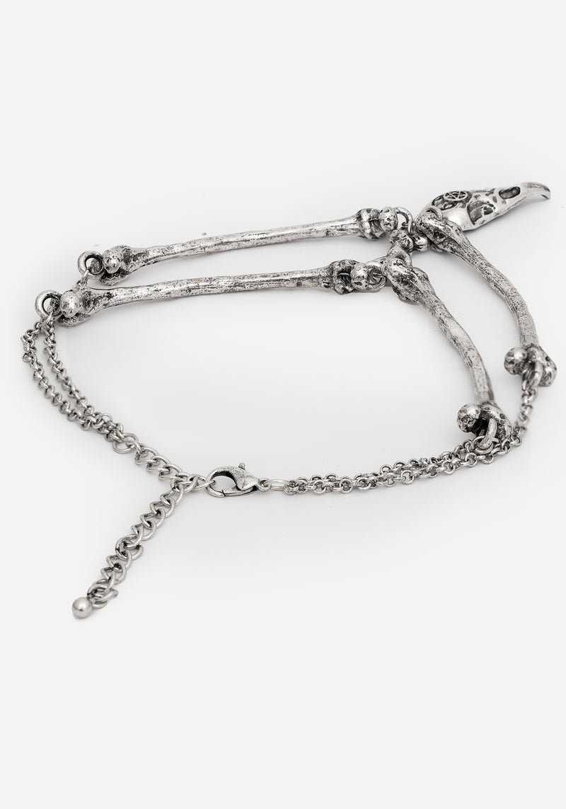 Osteomancy Rabe Schädel Halsband Halskette