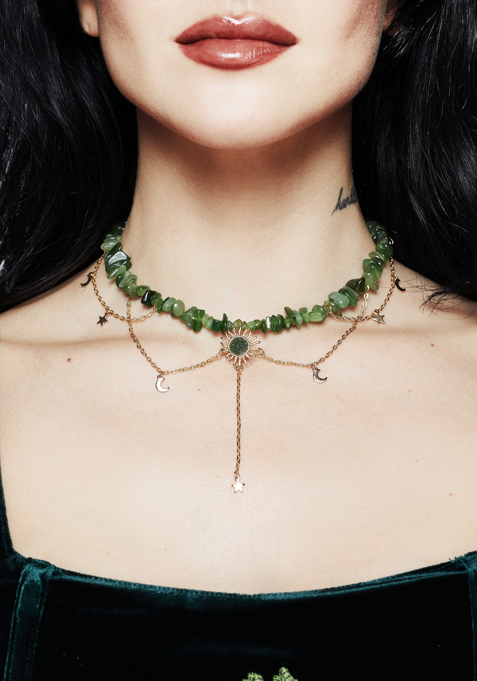 Aurora Edelstein Halsband Halskette - Grün