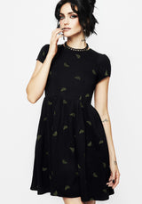 Osmunda Fern Embroidered Mini Skater Dress