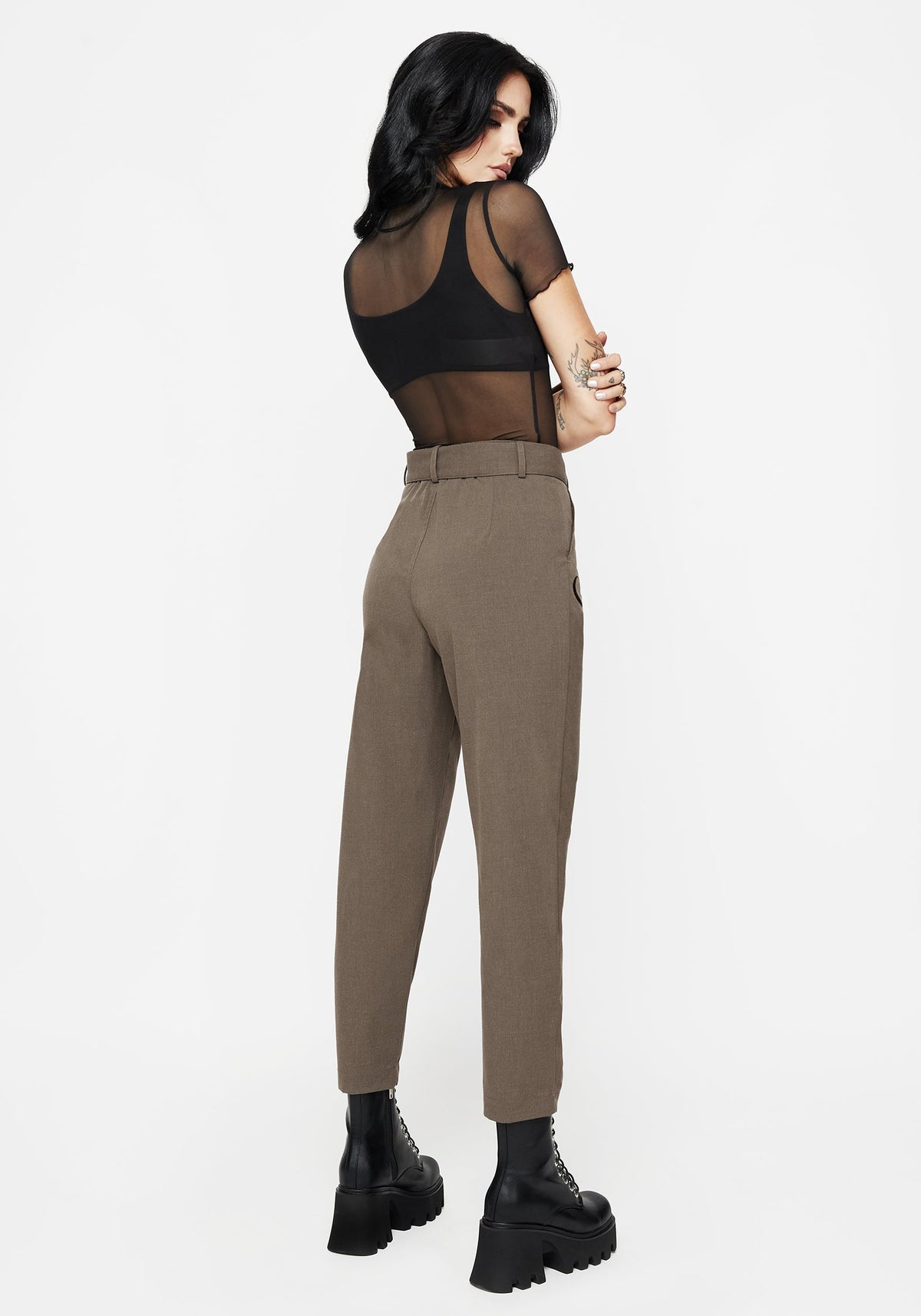 Hester Bestickt Schmal Zulaufend Hosen - Braun