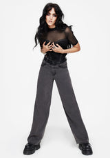 Nara Weit Bein Abgenutzt Gothic Embroidery Jeans