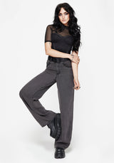 Nara Weit Bein Abgenutzt Gothic Embroidery Jeans