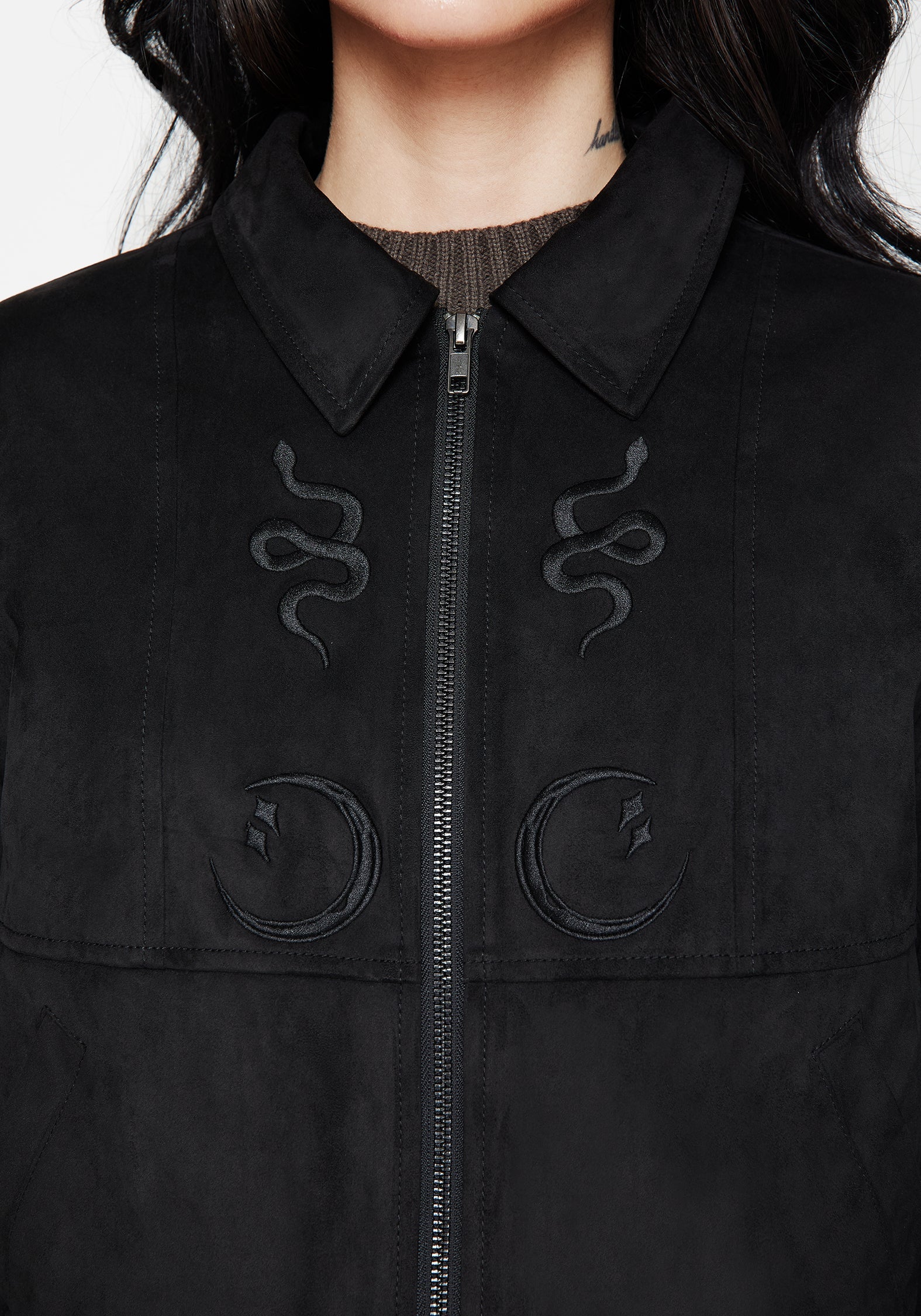 Rite Celestial Bestickt Suedette Jacke