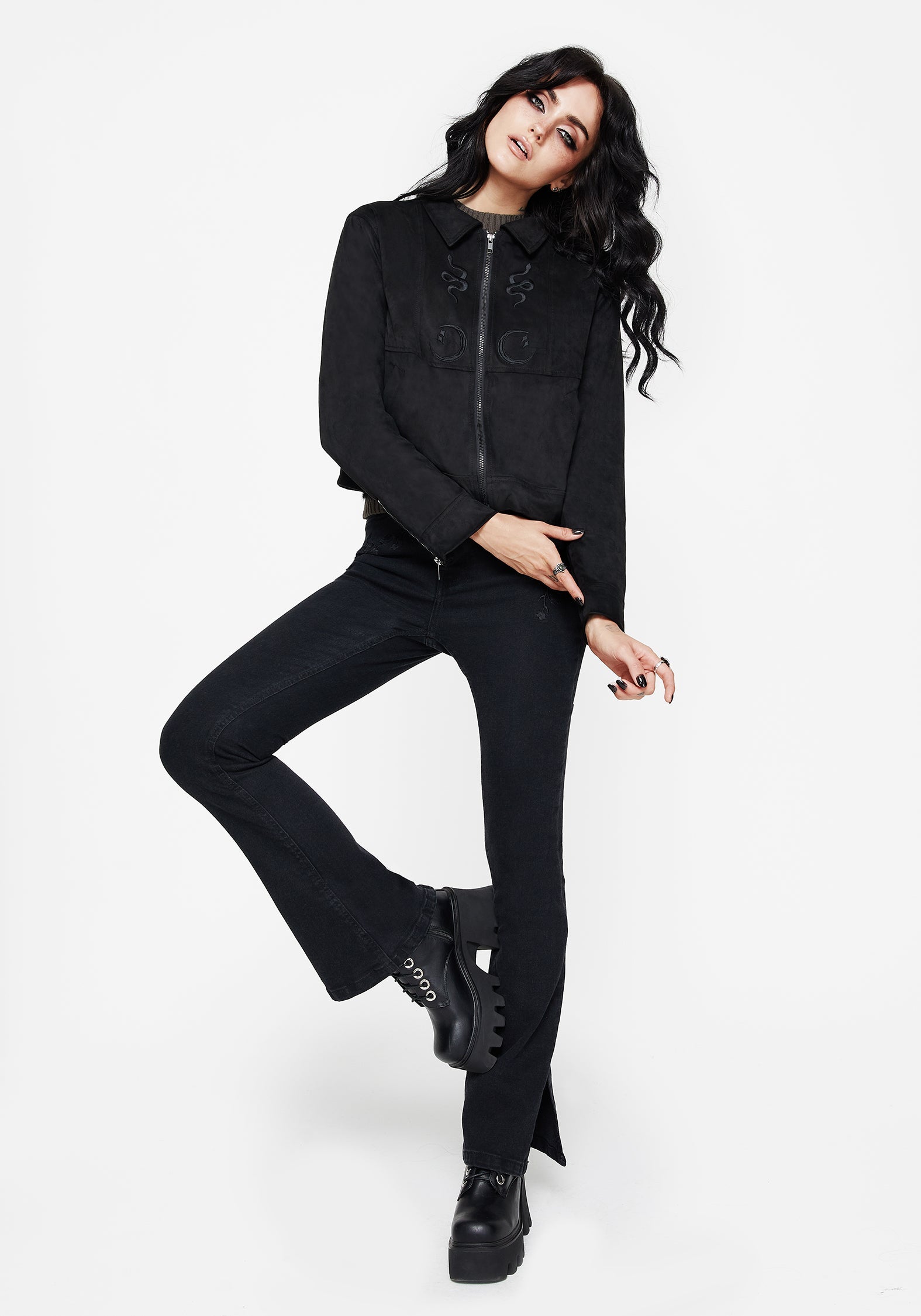 Rite Celestial Bestickt Suedette Jacke