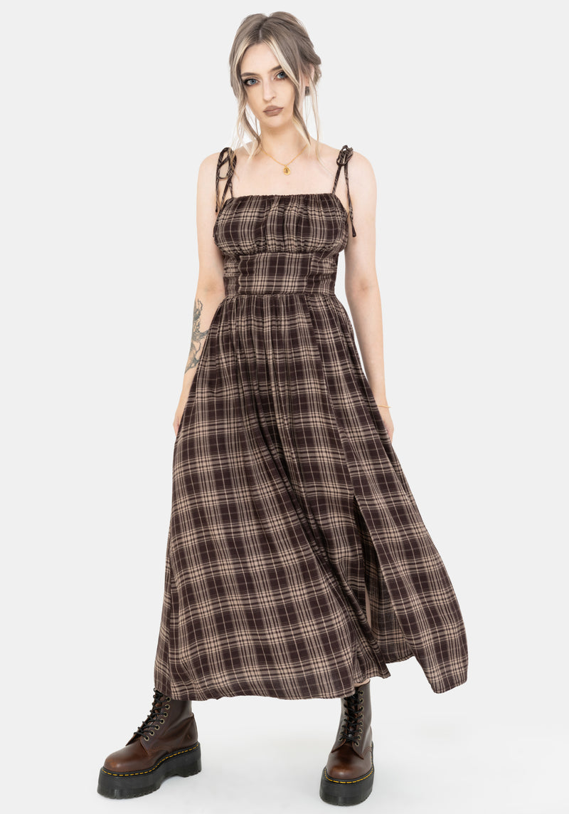 Adra Prüfen Cami Krawatte Riemen Midi Kleid