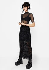 Lunafern Mesh Farn Blatt Midaxi Rock