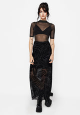 Lunafern Mesh Farn Blatt Midaxi Rock