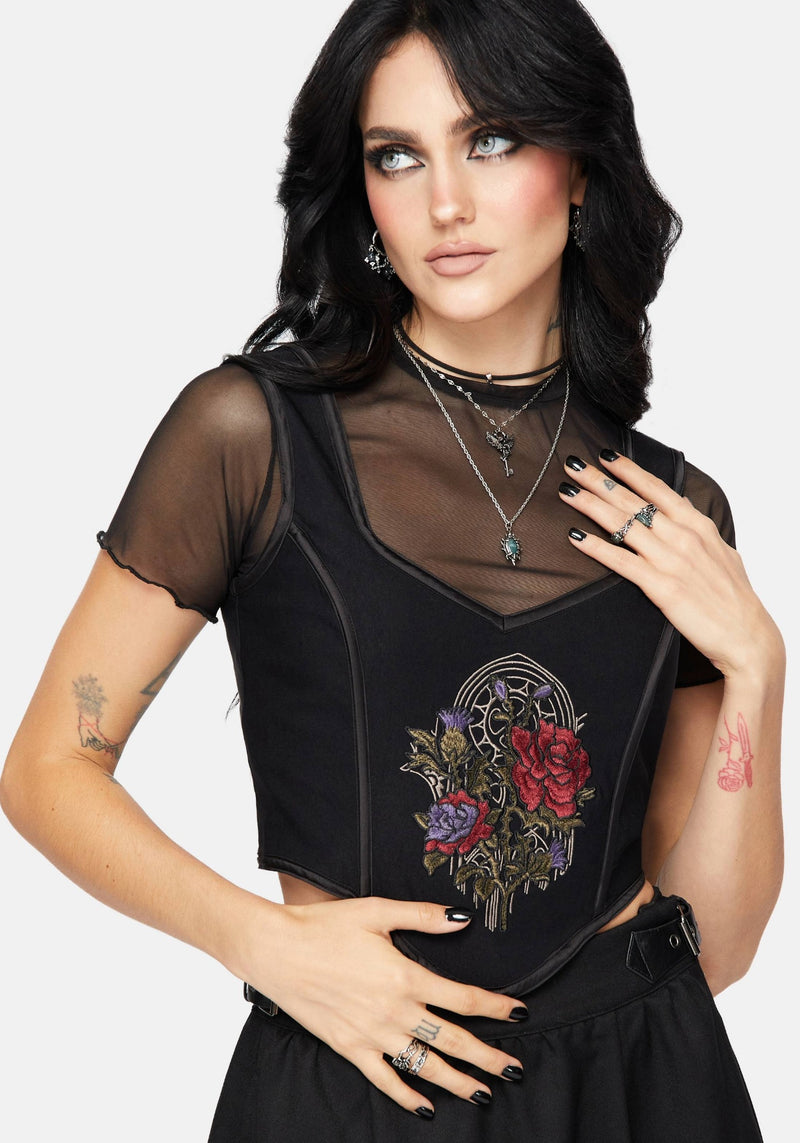 Revel Embroidered Corset Top