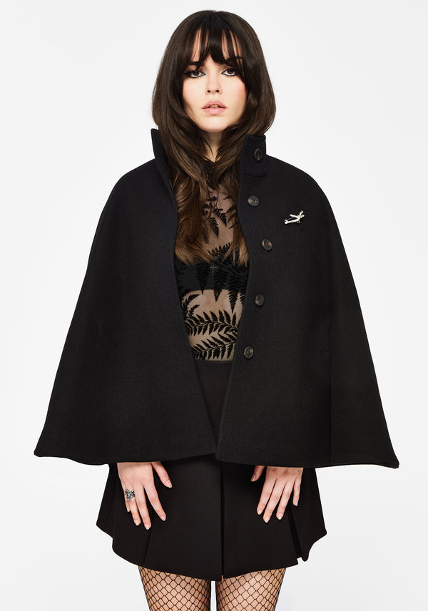 Althea Asymmetric Pin Detail Cape