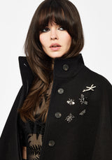Althea Asymmetric Pin Detail Cape