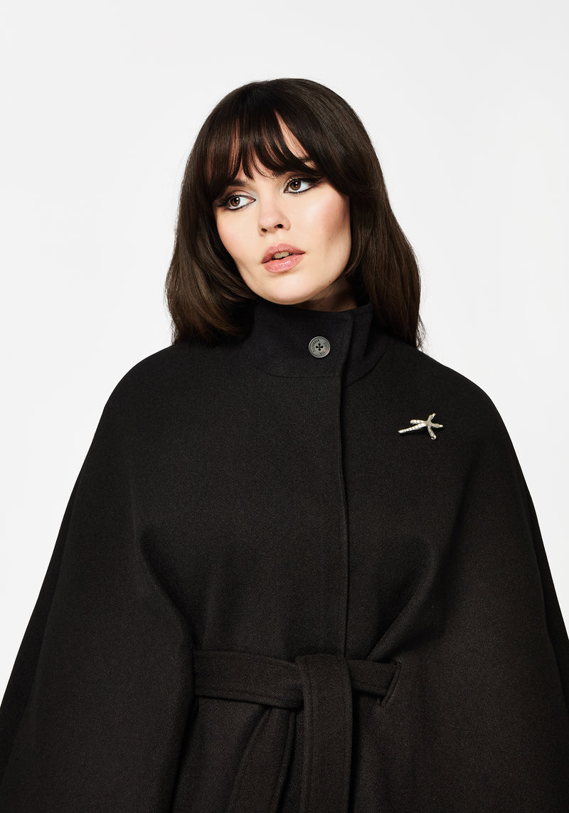 Althea Asymmetric Pin Detail Cape