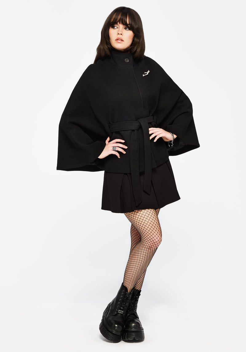 Althea Asymmetric Pin Detail Cape