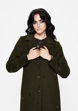 Evelyn Wool-Blend Käfer Geprägt Langschnitt Mantel