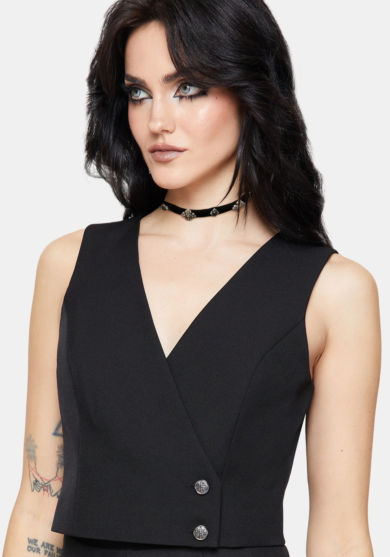 Iris Celestial Tailored Wrap Over Button Waistcoat