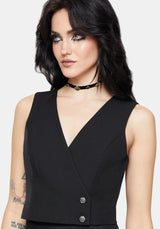 Iris Celestial Massgeschneidert Wickel Über Knopf Weste