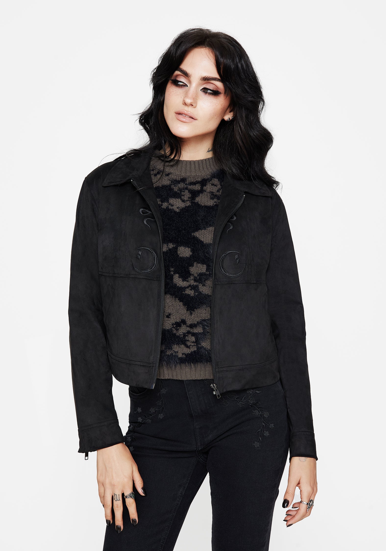 Rite Celestial Bestickt Suedette Jacke
