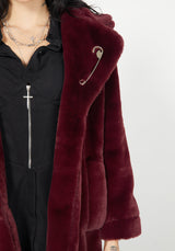 Creature Oversize Pelz Mantel - Plum