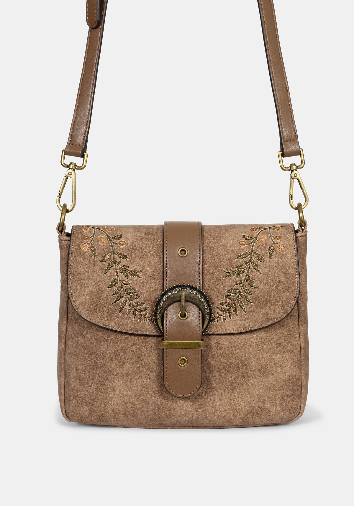 Physis Kunst- Suede Farn Bestickt Schulter Tasche
