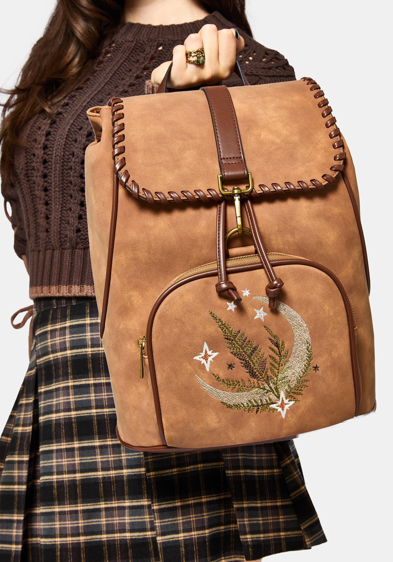 Moonlit Mond Bestickt Rucksack