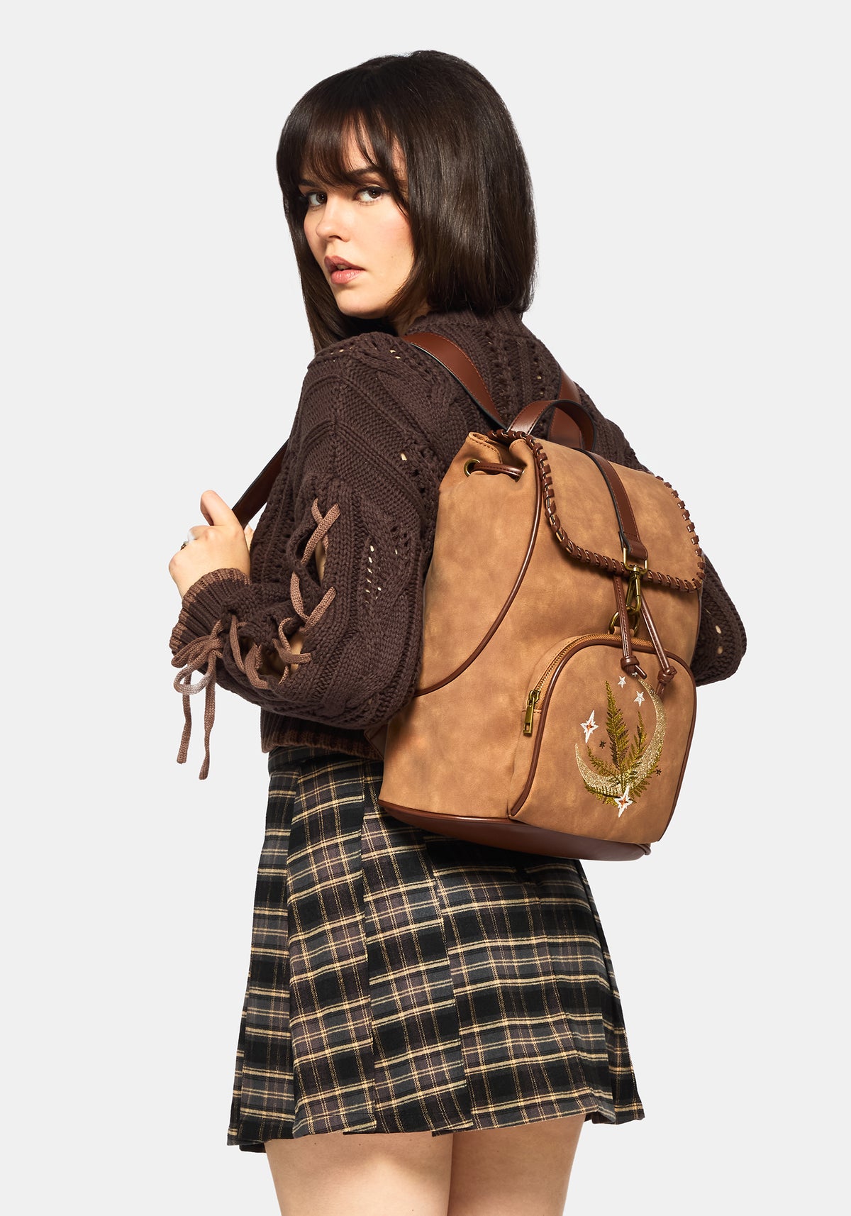 Moonlit Mond Bestickt Rucksack