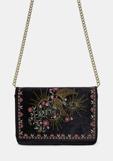 Kobra Schlange Bestickt Crossbody Tasche