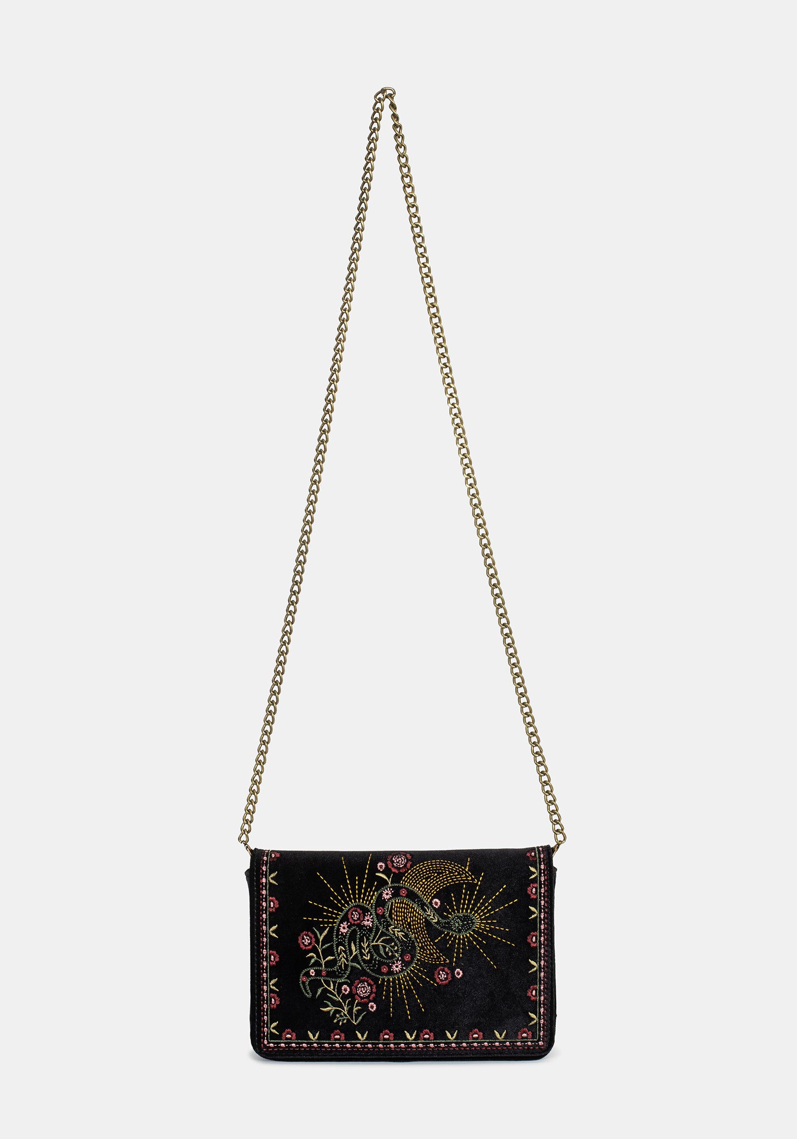 Kobra Schlange Bestickt Crossbody Tasche