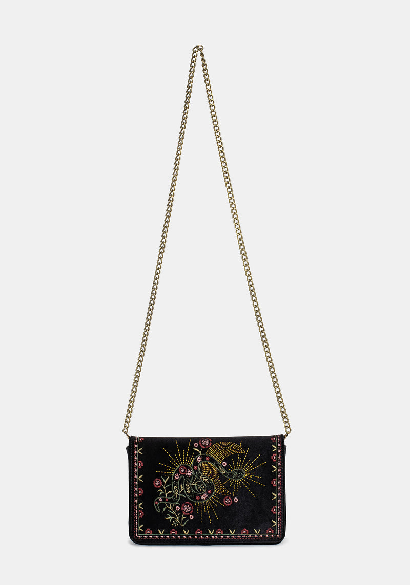 Kobra Snake Embroidered Crossbody Bag