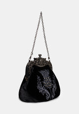 Despair Thistle Beaded Kiss Lock Pouch Bag