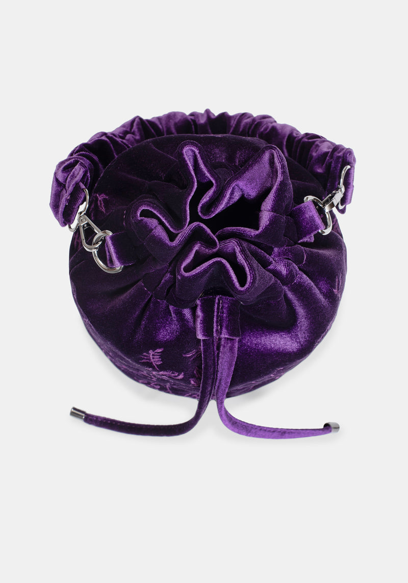 Tamsin Purple Velvet Bucket Bag