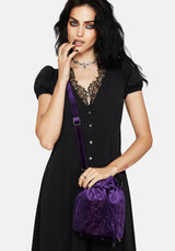 Tamsin Purple Velvet Bucket Bag